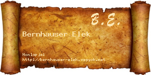 Bernhauser Elek névjegykártya